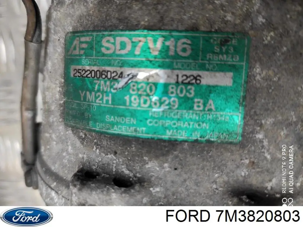 Компресор системи кондиціювання Ford 7M3820803 ціна, від 100.08 USD
