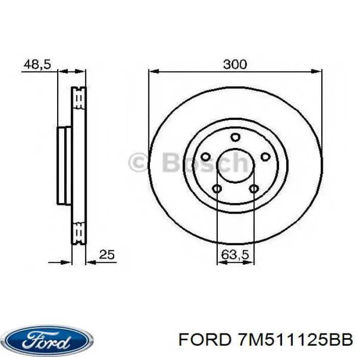 Гальмівні диски передні 7M511125BB Ford