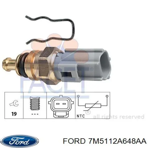 Датчик температури охолоджуючої рідини 7M5112A648AA Ford