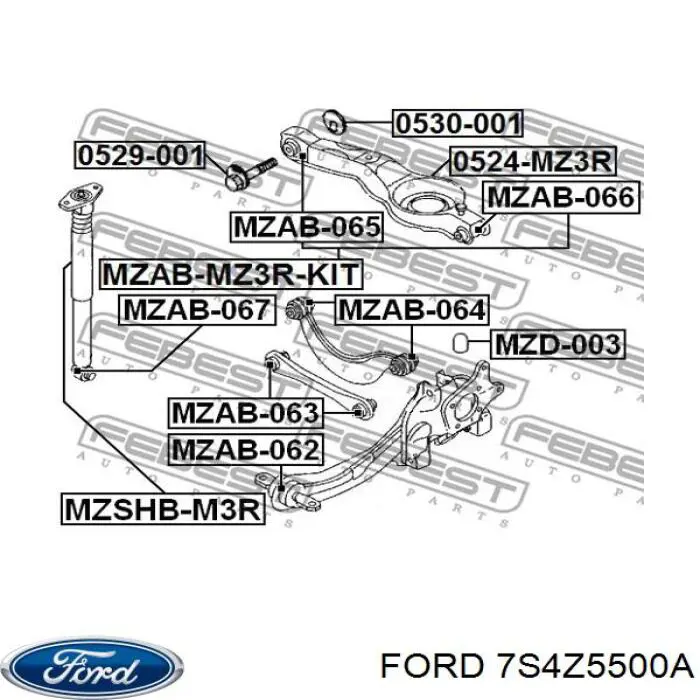 Тяга поперечна задньої підвіски Ford Focus SE (Форд Фокус)