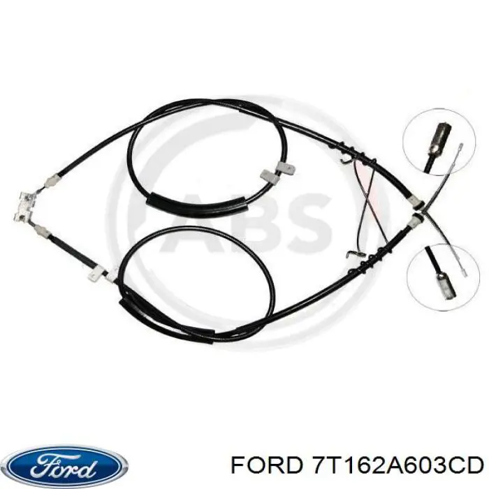 Купити 7T162A603CD Ford Трос ручного гальма задній, правий/лівий