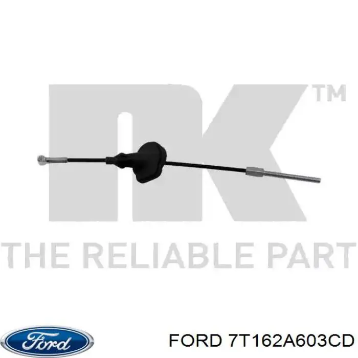 Трос ручного гальма задній, правий/лівий 1357772 Ford