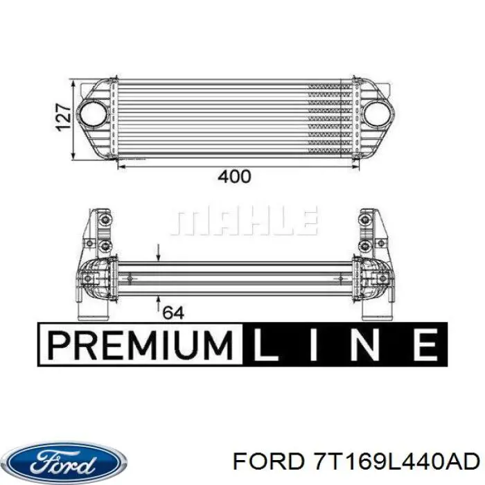 Інтеркулер 7T169L440AD Ford