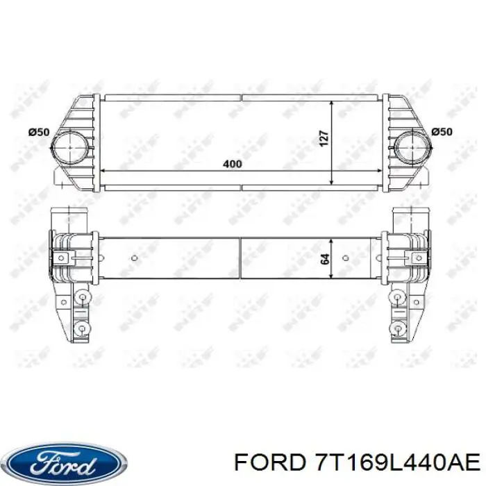 Радіатор інтеркулера Ford 7T169L440AE