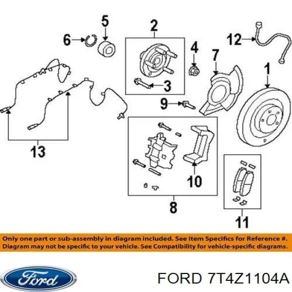 Маточина колеса передня Ford Edge I позашляховик (U387) (2006 - 2014) ціна, від 181.28 USD