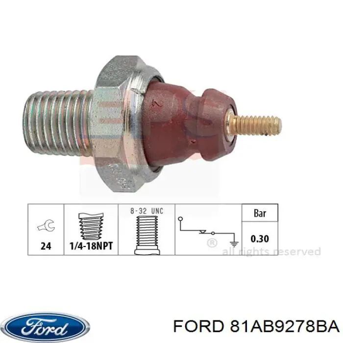 81AB9278BA Ford датчик тиску масла