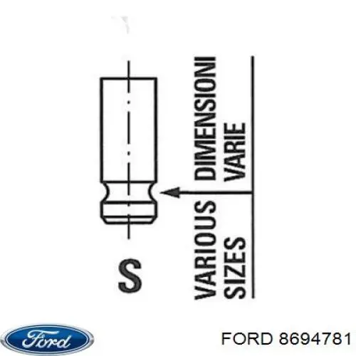 Купити 8694781 Ford Клапан впускний