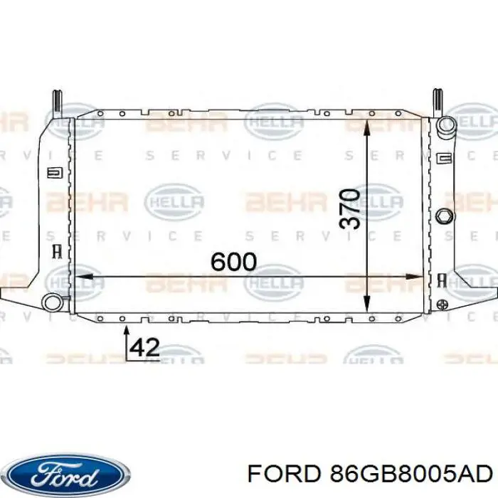 Радіатор охолодження двигуна 86GB8005AD Ford