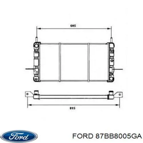 Купити 87BB8005GA Ford Радіатор двигуна
