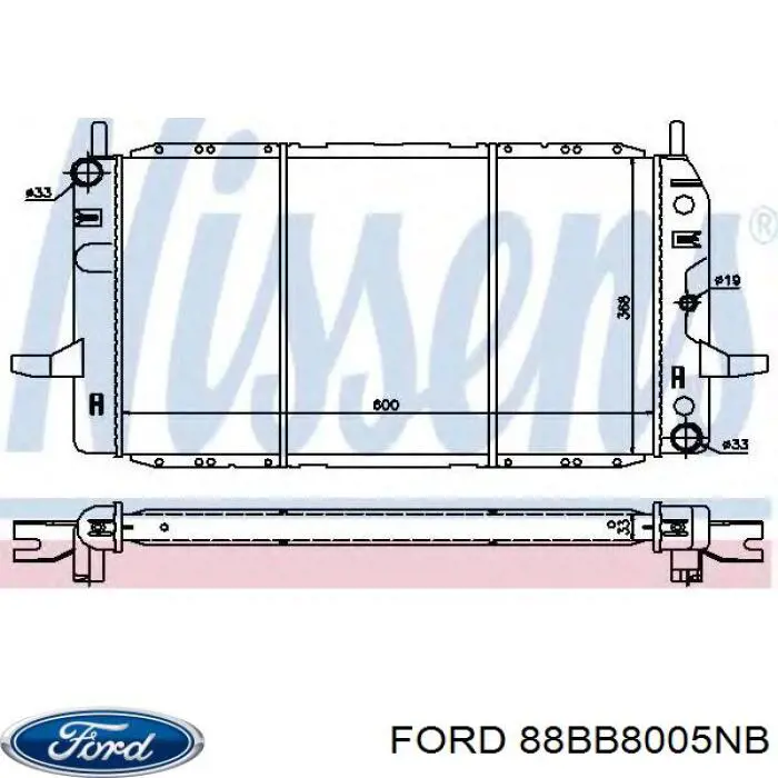 Радіатор охолодження двигуна 88BB8005NB Ford