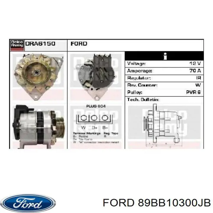Купити 89BB10300JB Ford Генератор