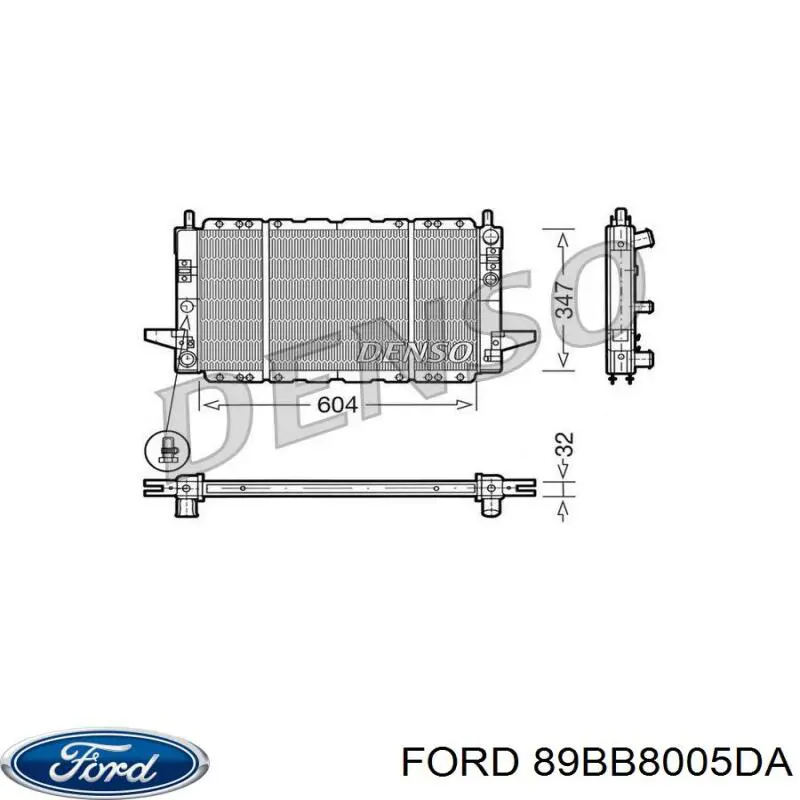 Купити 89BB8005DA Ford Радіатор двигуна