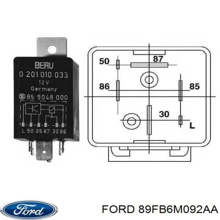 Реле свічок накалу 89FB6M092AA Ford