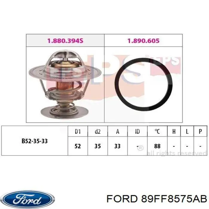 89FF8575AB Ford термостат