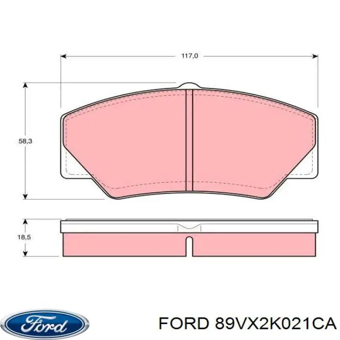 Колодки гальмівні передні, дискові 89VX2K021CA Ford