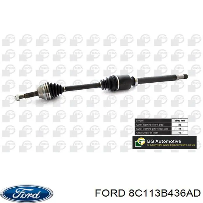 Піввісь передня, права Ford 8C113B436AD ціна, від 129.64 USD
