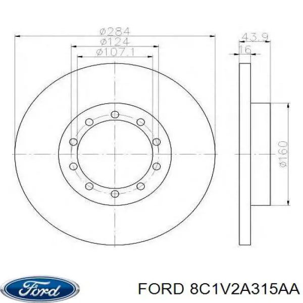 Задні дискові гальма Ford 8C1V2A315AA ціна, від 34.99 USD