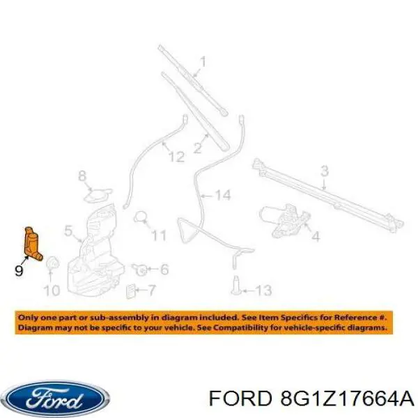Моторчик омивача переднього скла Ford WG335 ціна, від 18.60 USD