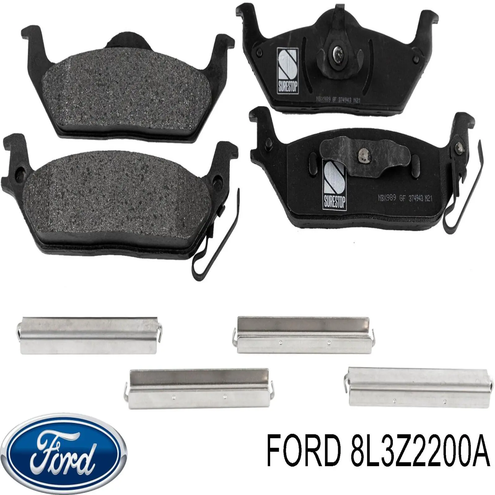 Задні гальмівні колодки Ford 8L3Z2200A ціна, від 23.88 USD
