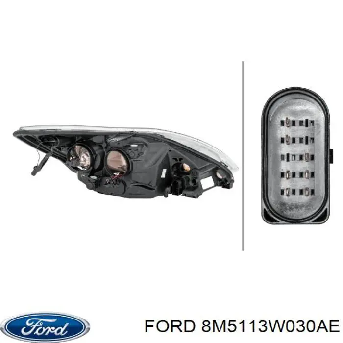 8M5113W030AE Ford Кріплення фари передньої, лівої