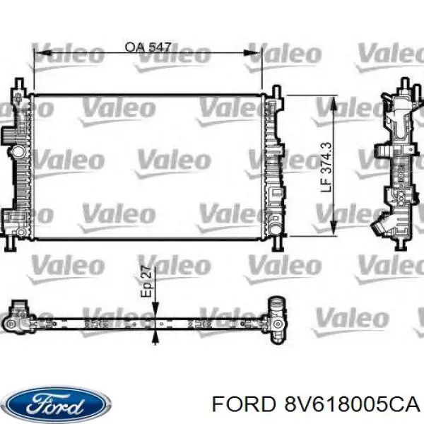 Радіатор основний Ford 8V618005CA ціна, від 161.67 USD