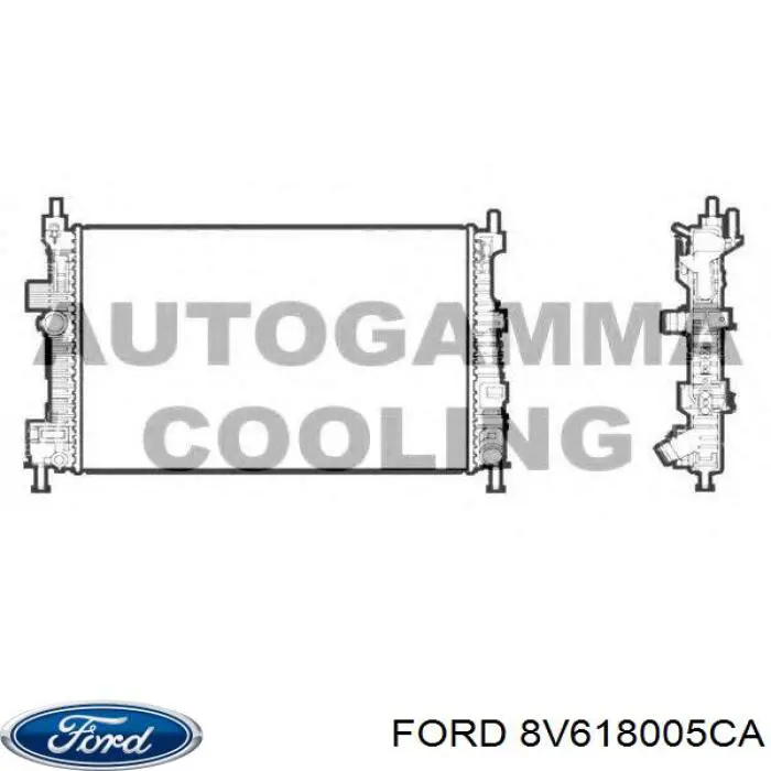 Радіатор охолодження двигуна 8V618005CA Ford