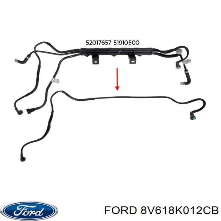 Шланг розширювального бачка, верхній 8V618K012CB Ford
