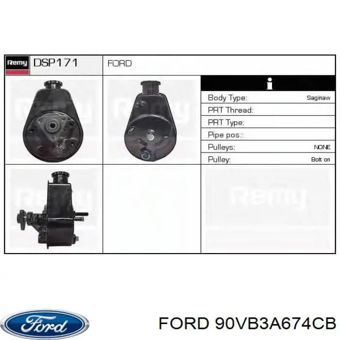 90VB3A674CB Ford Насос гідропідсилювача