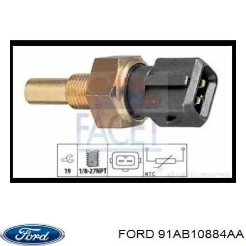 91AB10884AA Ford датчик температури охолоджуючої рідини