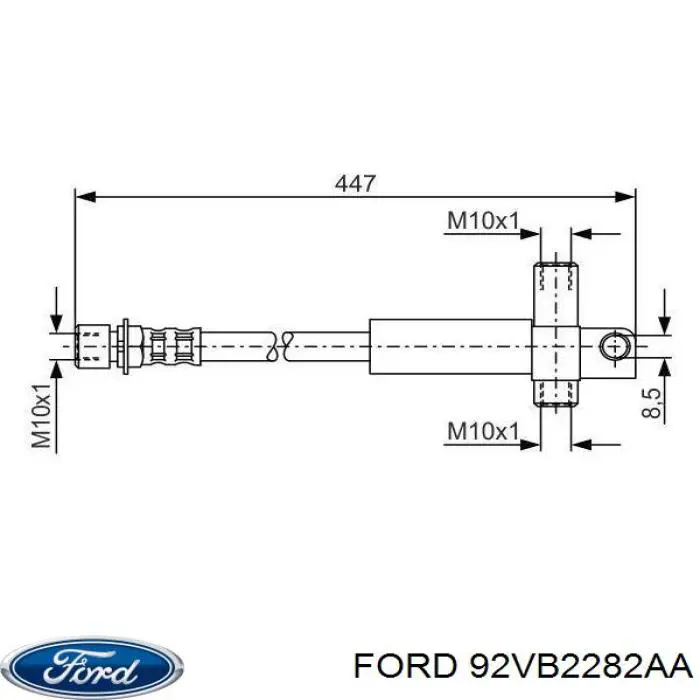 Шланг гальмівний задній Ford 92VB2282AA ціна, від 8.18 USD