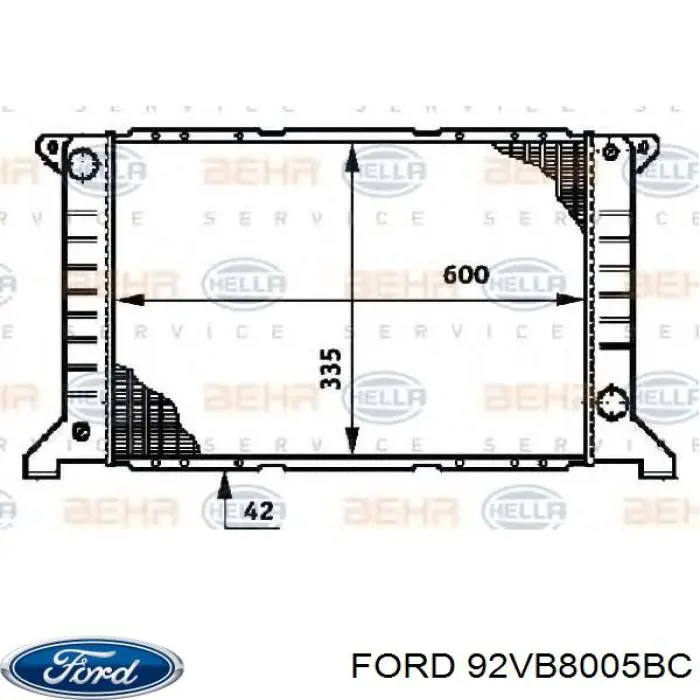 Радіатор охолодження двигуна 92VB8005BC Ford