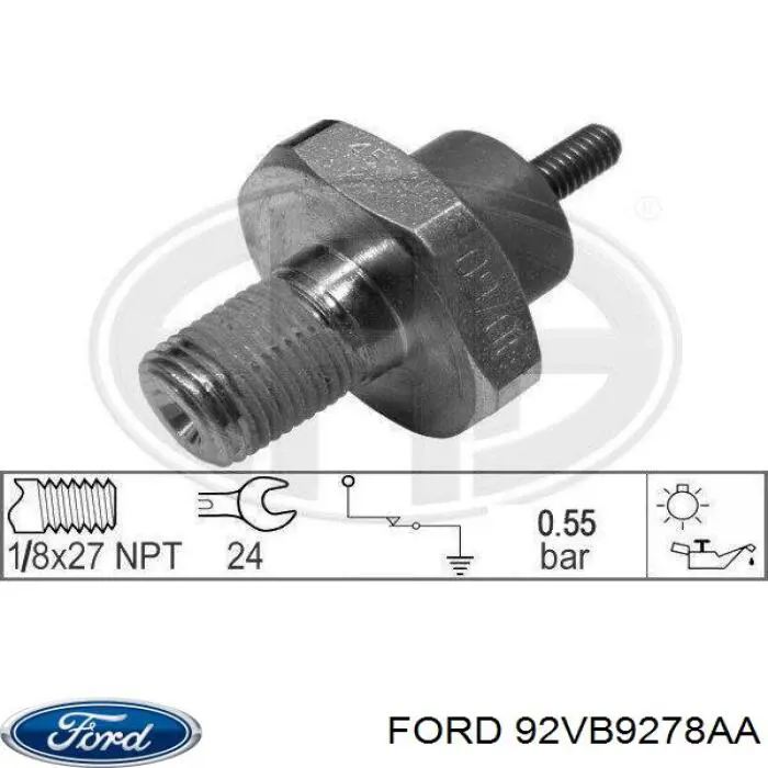 92VB9278AA Ford датчик тиску масла