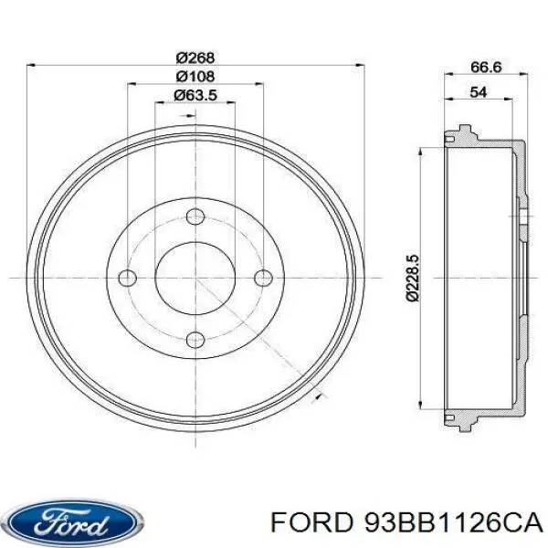 Барабан гальмівний задній 93BB1126CA Ford