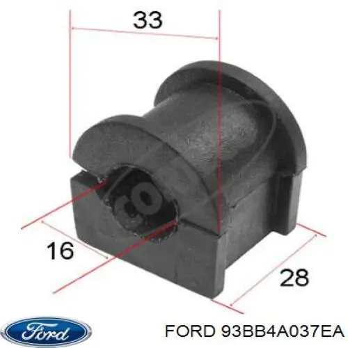 Втулка стабілізатора заднього Ford 93BB4A037EA ціна, від 1.33 USD