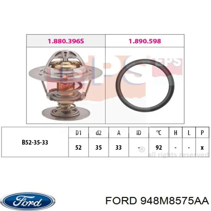 Автомобільний термостат Ford 948M8575AA ціна, від 9.07 USD