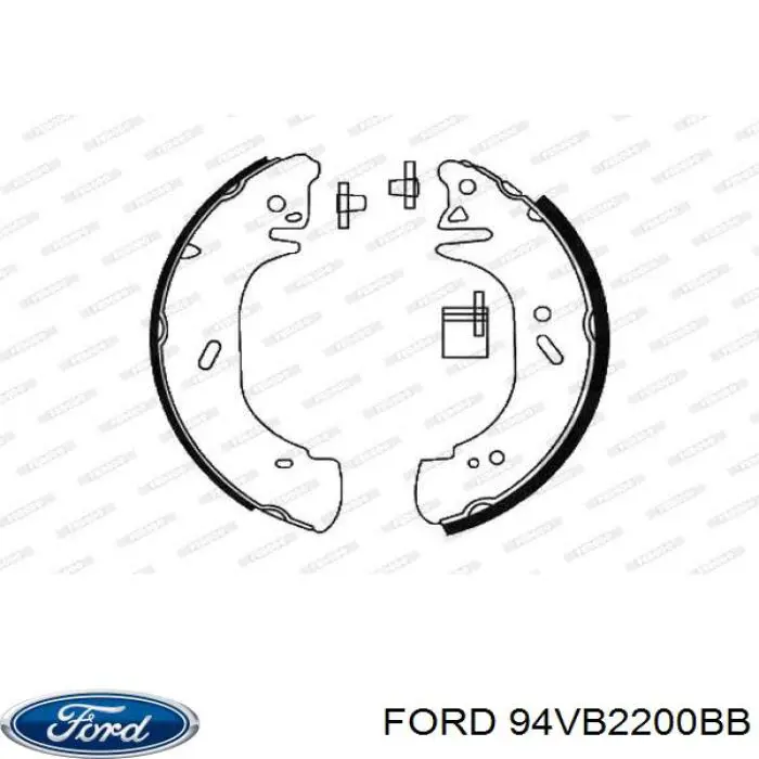 Колодки гальмові задні, барабанні Ford 94VB2200BB ціна, від 32.94 USD