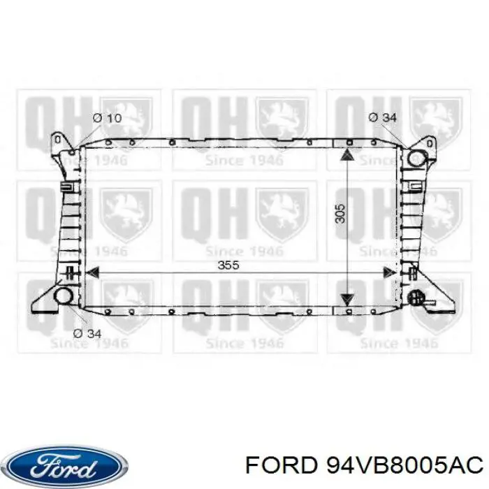 Радіатор основний Ford 94VB8005AC ціна, від 100.02 USD