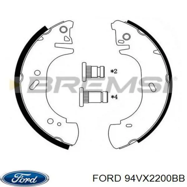 Колодки гальмові задні, барабанні 94VX2200BB Ford