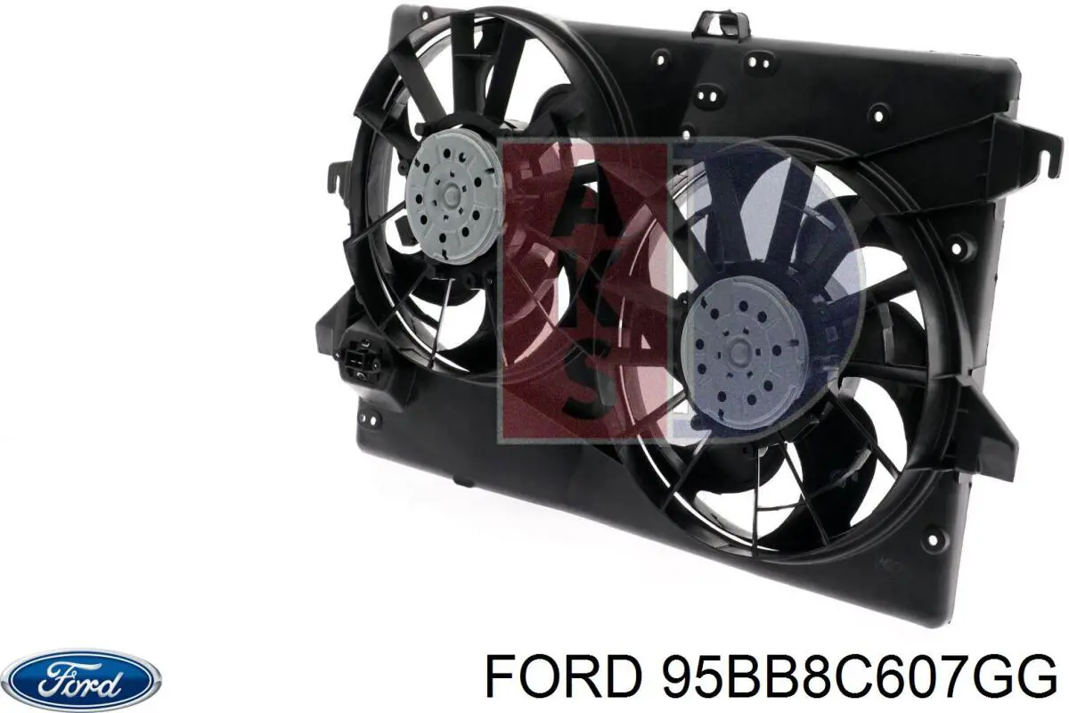 Дифузор радіатора охолодження, в зборі з двигуном і крильчаткою Ford 95BB8C607GG ціна, від 162.82 USD