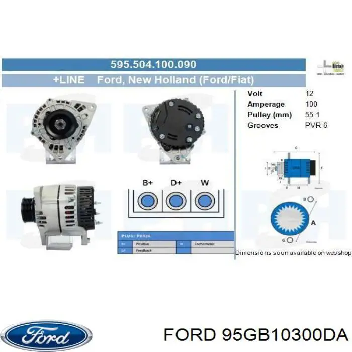 Купити 95GB10300DA Ford Генератор