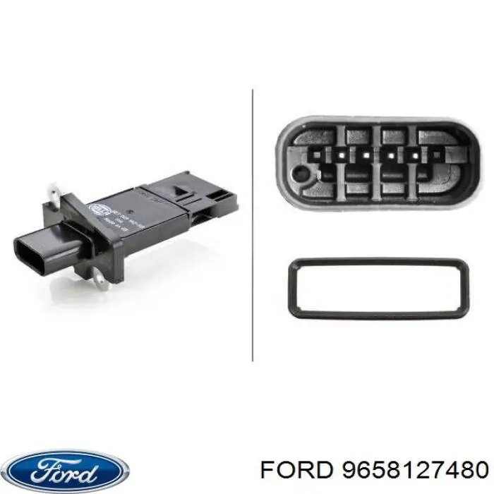 Датчик потоку (витрати) повітря, витратомір MAF - (Mass Airflow) 9658127480 Ford