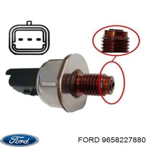 Датчик тиску палива Ford 9658227880 ціна, від 13.68 USD
