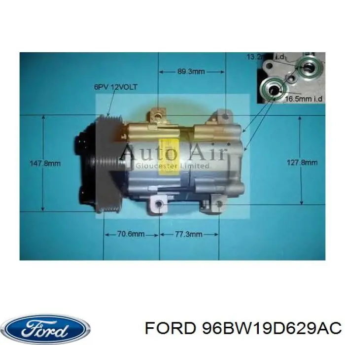 Компресор системи кондиціювання Ford 96BW19D629AC ціна, від 193.25 USD