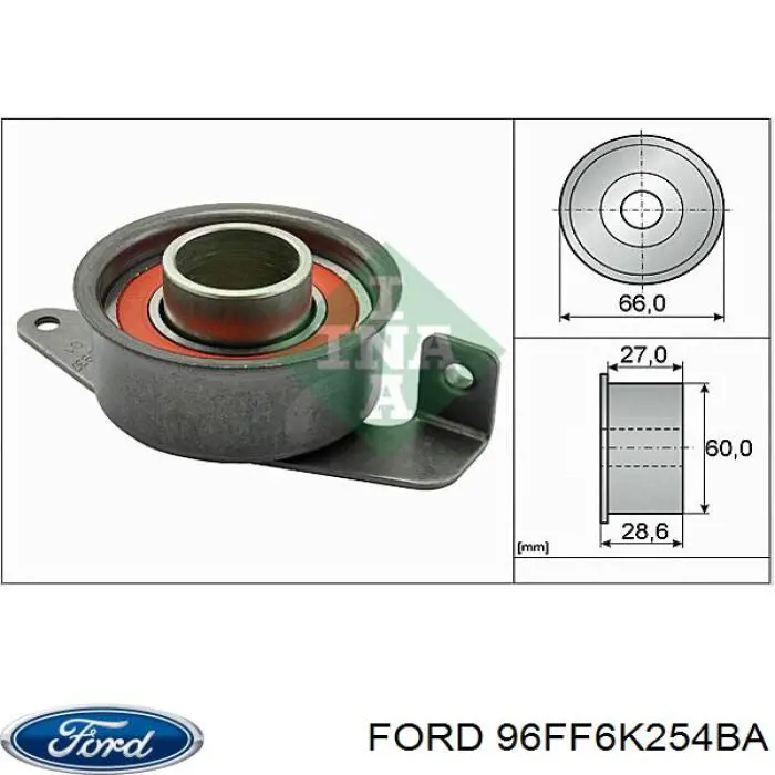 Ролик натягувача ременя ПНВТ 96FF6K254BA Ford