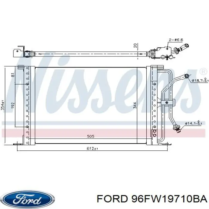 Купити 96FW19710BA Ford Радіатор системи охолодження кондиціонера