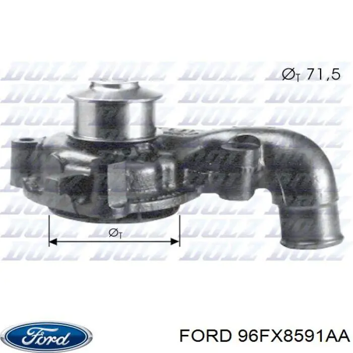 Помпа водяна, (насос) охолодження 96FX8591AA Ford