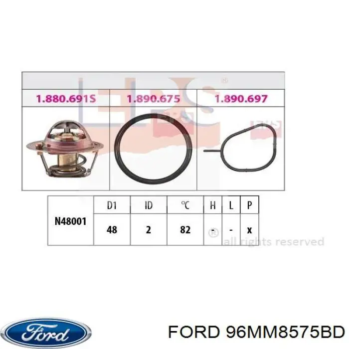 Автомобільний термостат Ford 96MM8575BD ціна, від 8.19 USD