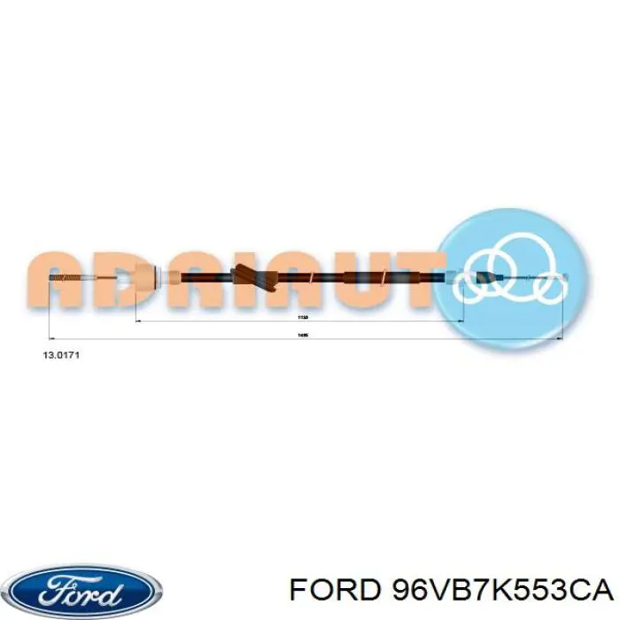 Купити 95VB7K553AB Ford Трос зчеплення