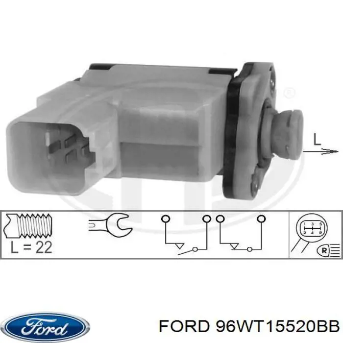 96WT15520BB Ford Датчик включення ліхтарів заднього ходу