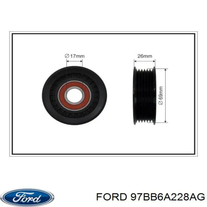 Натягувач приводного ременя 97BB6A228AG Ford